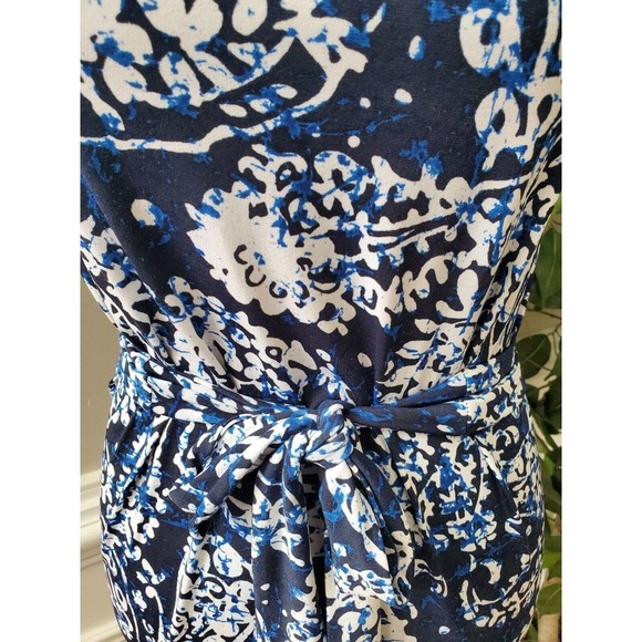 Michael Kors Women's Blue Polyester Round Neck Short Sleeve Knee Length Dress S - Picture 3 of 12